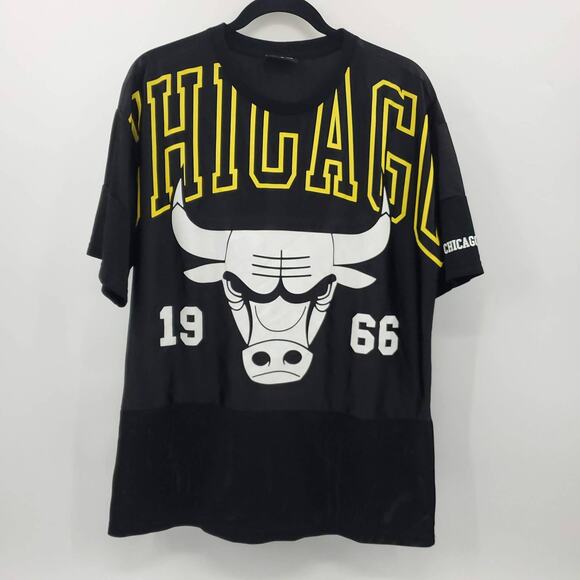 Chicago Bulls 1966 NBA Black Jersey Mesh T Shirt Medium - Picture 1 of 10